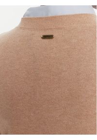 Barbour Sweter Fareham LKN1688BE12 Beżowy Regular Fit. Kolor: beżowy. Materiał: bawełna #4