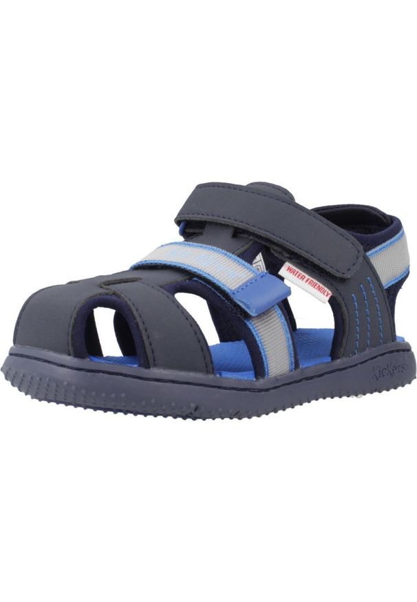 Sandały Kickers Model Kickbeachou Kolor Niebieski. Kolor: niebieski. Materiał: tkanina, syntetyk
