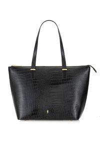 Ochnik - Elegancka torebka shopper damska. Kolor: czarny. Materiał: skórzane. Styl: elegancki #1