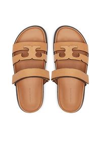 Tory Burch Klapki Ines Sport 168791 Brązowy. Kolor: brązowy. Materiał: skóra. Styl: sportowy #4