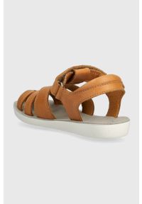 Shoo Pom sandały skórzane dziecięce kolor brązowy. Nosek buta: okrągły. Zapięcie: rzepy. Kolor: brązowy. Materiał: skóra #3
