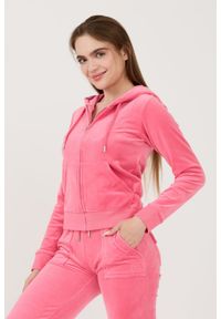 Juicy Couture - JUICY COUTURE Różowa damska bluza Robertson Hoodie, Rozmiar S. Kolor: różowy