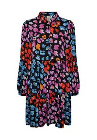 YAS Sukienka koszulowa 26030717 Kolorowy Regular Fit. Materiał: wiskoza. Wzór: kolorowy. Typ sukienki: koszulowe #2
