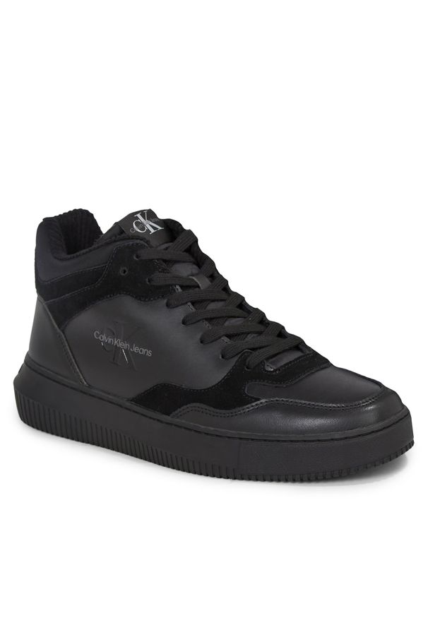 Sneakersy Calvin Klein Jeans Chunky Mid Cupsole Coui Lth Mix YM0YM00779 Triple Black 0GT. Kolor: czarny