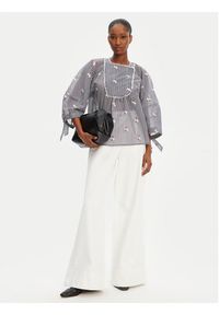Munthe Bluzka Pristina 252102525224 Granatowy Loose Fit. Kolor: niebieski. Materiał: bawełna #5
