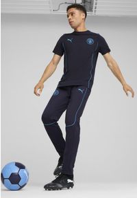 Puma - Męskie spodnie Casuals Manchester City PUMA New Navy Magic Blue. Kolor: niebieski. Materiał: dresówka