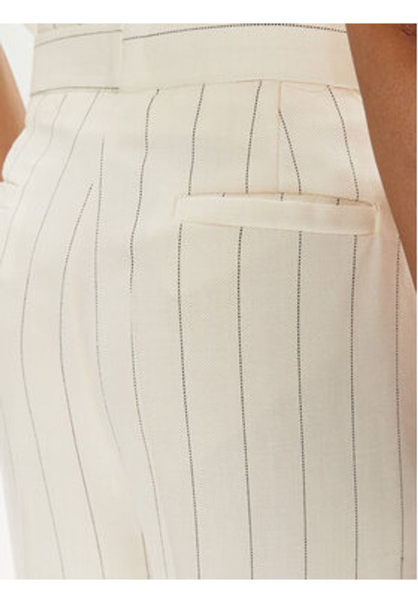 ViCOLO Spodnie materiałowe TB2344 Écru Regular Fit. Materiał: len, wiskoza