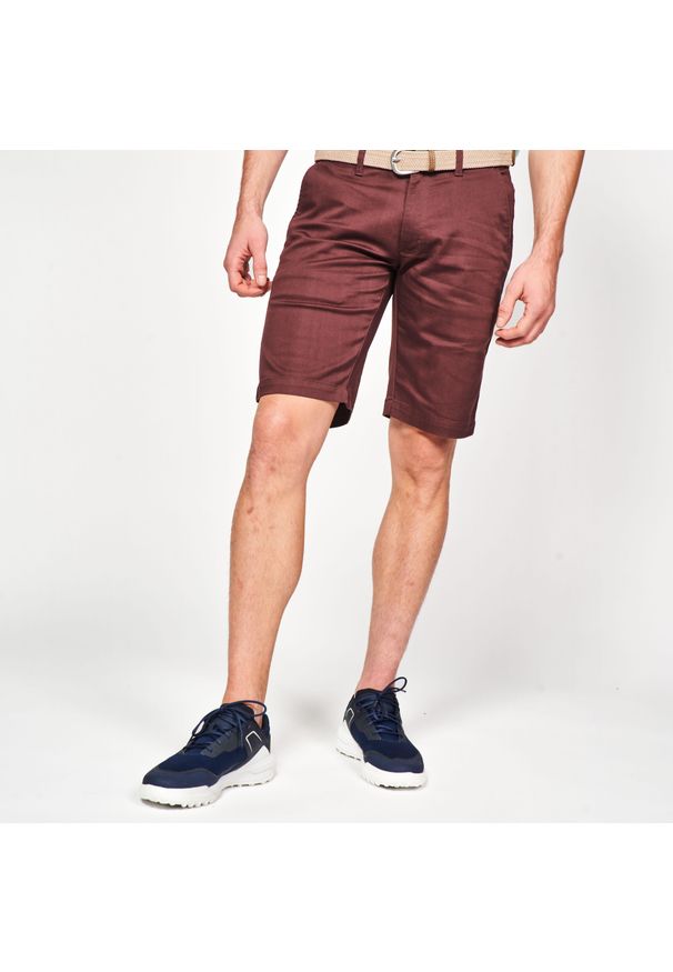INESIS - Spodenki do golfa chino męskie Inesis MW500. Kolor: brązowy. Materiał: bawełna, materiał, poliester, elastan. Sport: golf