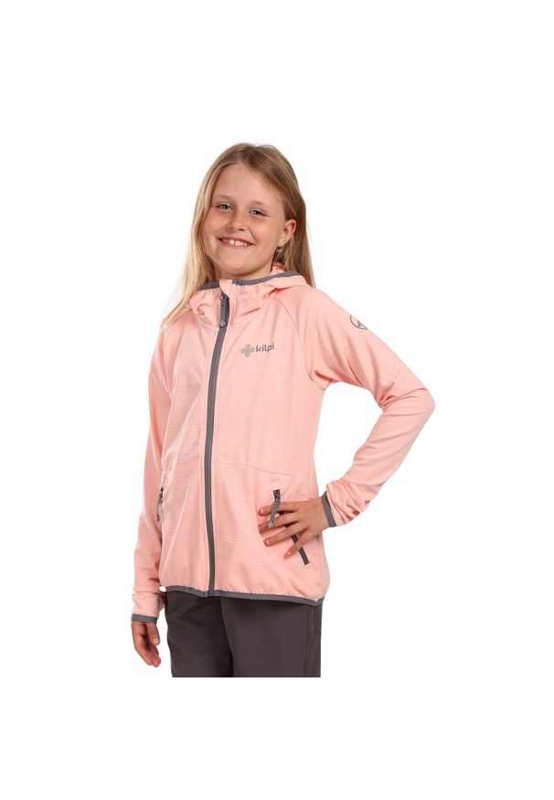 Kilpi Memphis-JG bluza z kapturem dla dziewczynki, różowa, roz. 158. Typ kołnierza: kaptur. Kolor: różowy. Materiał: polar. Sport: turystyka piesza