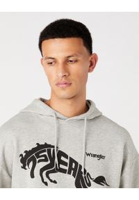 Wrangler - WRANGLER 75TH ANNI HOODIE MĘSKA BLUZA Z KAPTUREM MID GREY MEL W645HTX37. Typ kołnierza: kaptur