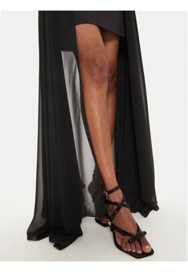 Haveone Sukienka koktajlowa AMA-M122 Czarny Regular Fit. Kolor: czarny. Materiał: syntetyk. Styl: wizytowy