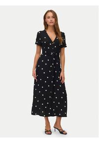 Vero Moda Sukienka koszulowa Joan 10343501 Czarny Regular Fit. Kolor: czarny. Materiał: wiskoza. Typ sukienki: koszulowe #3