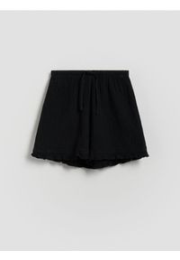 Reserved - Muślinowe szorty - czarny. Kolor: czarny. Materiał: bawełna #1