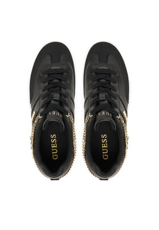 Guess Sneakersy FLTNAO LEA12 Czarny. Kolor: czarny. Materiał: skóra