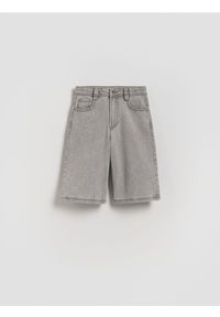 Reserved - Jeansowe szorty - jasnoszary. Kolor: szary. Materiał: jeans