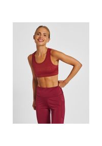 Damski biustonosz sportowy Hummel Te Tola. Kolor: czerwony. Materiał: jersey, dzianina. Sport: fitness