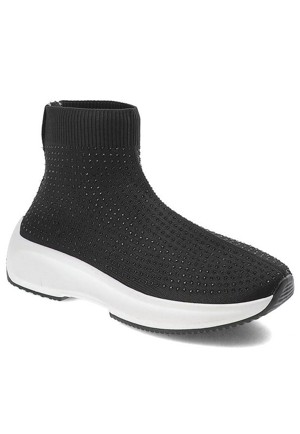 Sca'viola - Czarne Botki Sca'Viola Damskie Stylowe Obuwie. Kolor: czarny. Materiał: materiał. Styl: sportowy, elegancki