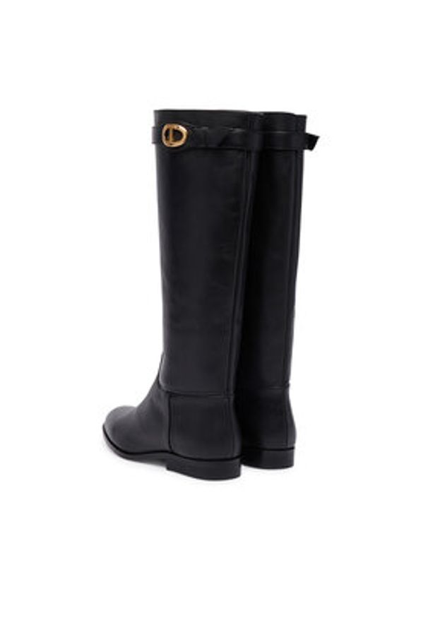 TwinSet - TWINSET Botki 252TCP19C Czarny. Kolor: czarny. Materiał: skóra