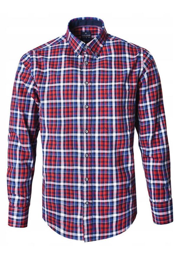 Casualowa Koszula, Kołnierzyk Button Down - Pako Jeans - Czerwona w Kratkę. Okazja: na co dzień. Typ kołnierza: button down. Kolor: czerwony. Materiał: bawełna. Wzór: kratka. Sezon: lato. Styl: casual