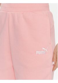 Puma Spodnie dresowe Ess+ Embroidery 670007 Różowy Regular Fit. Kolor: różowy. Materiał: bawełna #4