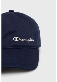 Champion czapka bawełniana 805558 kolor granatowy z aplikacją. Kolor: niebieski. Materiał: bawełna. Wzór: aplikacja #3