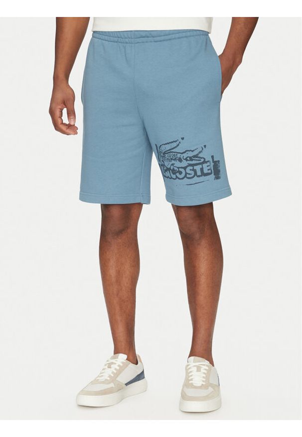 Lacoste Szorty sportowe GH0286 Niebieski Regular Fit. Kolor: niebieski. Materiał: bawełna. Styl: sportowy