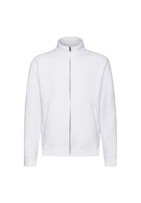 FRUIT OF THE LOOM - Męska Bluza Dresowa Premium. Kolor: biały. Materiał: dresówka