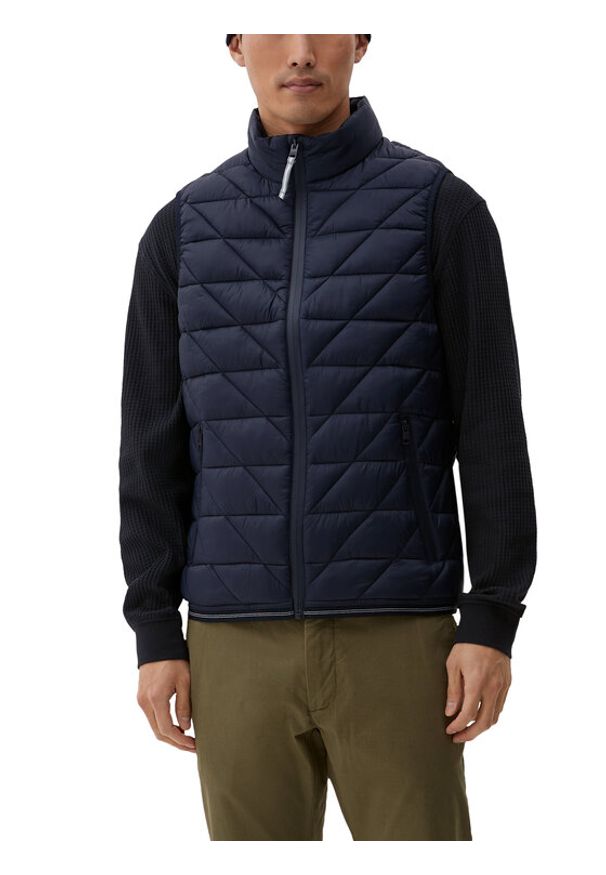 s.Oliver Kamizelka 2125741 Granatowy Regular Fit. Kolor: niebieski. Materiał: syntetyk