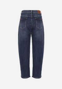 Born2be - Niebieskie Jeansy Mom Fit High Waist z Bawełny Nelimesa. Okazja: na co dzień. Stan: podwyższony. Kolor: niebieski. Styl: casual #6