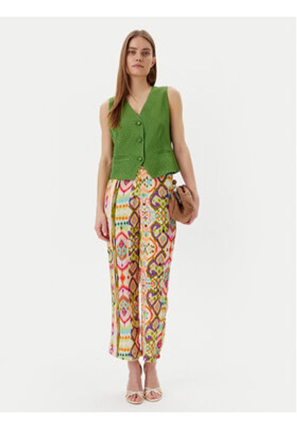 LOLA CASADEMUNT Kamizelka MS2502007 Zielony Regular Fit. Kolor: zielony. Materiał: wiskoza