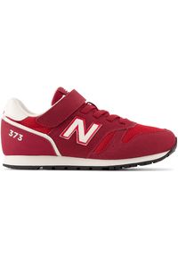 Buty dziecięce New Balance YV373XY2 – czerwone. Okazja: na co dzień, na uczelnię. Zapięcie: rzepy. Kolor: czerwony. Materiał: syntetyk, guma, materiał. Szerokość cholewki: normalna. Model: New Balance 373. Sport: turystyka piesza