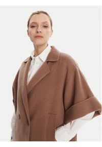 Weekend Max Mara Płaszcz wełniany Pera 2525086021 Brązowy Regular Fit. Kolor: brązowy. Materiał: wełna #3