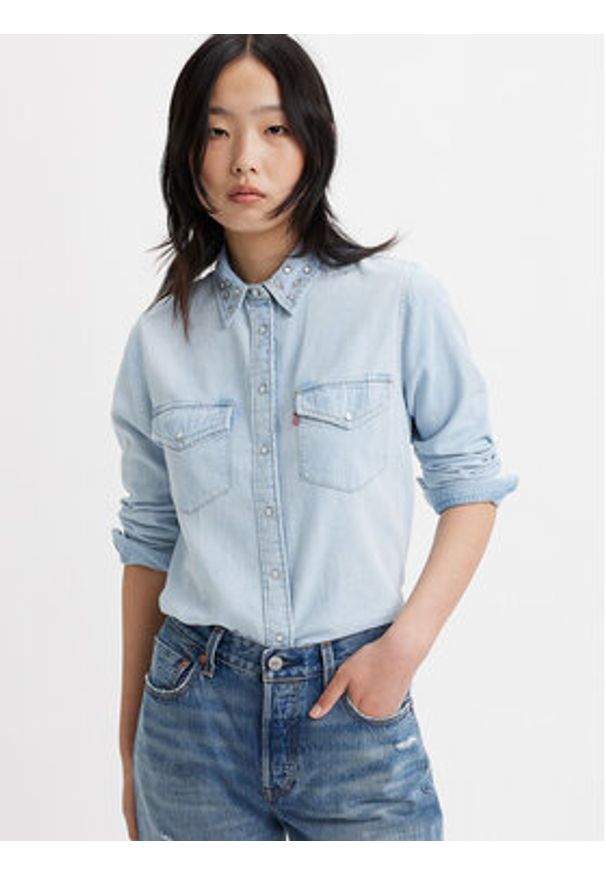 Levi's® Koszula jeansowa Essential Western 16786-0024 Niebieski Regular Fit. Kolor: niebieski. Materiał: bawełna