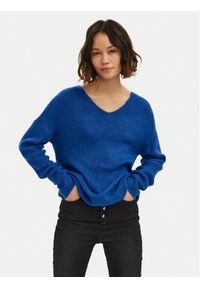 Vero Moda Sweter Crewlefile 10233357 Niebieski Loose Fit. Kolor: niebieski. Materiał: syntetyk