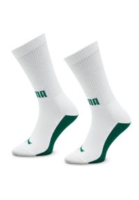 Zestaw 2 par wysokich skarpet męskich Puma Men Front Logo Crew 2P 938010 Green / White 04. Kolor: biały. Materiał: materiał, bawełna #1