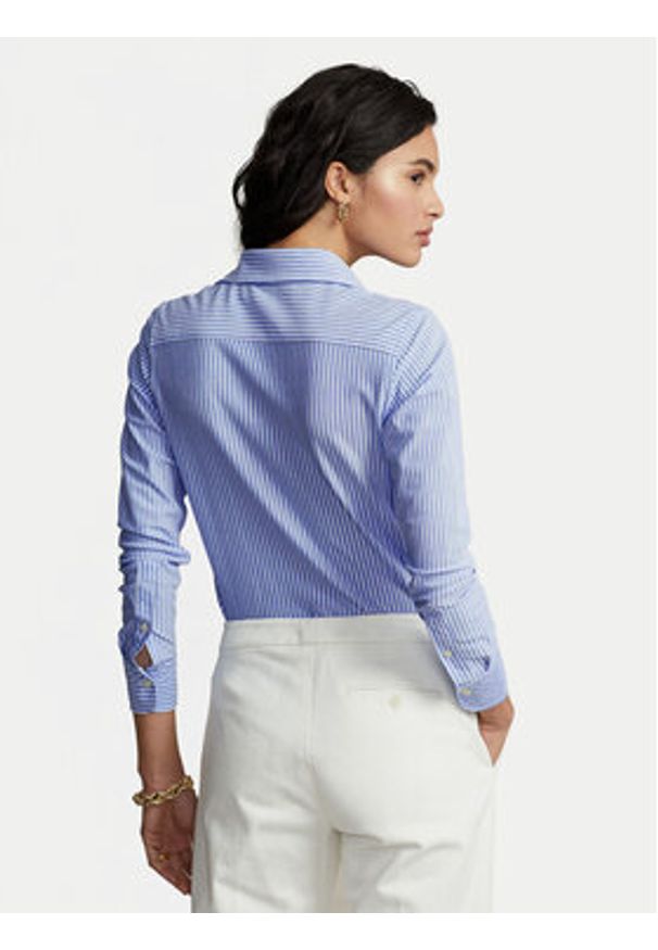 Polo Ralph Lauren Koszula Oxford 211664416 Błękitny Slim Fit. Typ kołnierza: polo. Kolor: niebieski. Materiał: bawełna