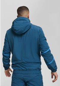 Puma - Męska kurtka przedmeczowa z tkaniny Olympique Marsylia PUMA. Kolor: niebieski. Materiał: tkanina