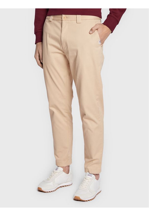 Chinosy Tommy Jeans. Kolor: beżowy