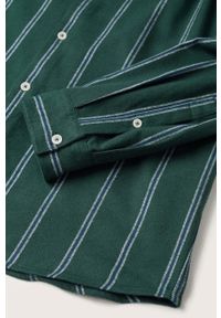 Mango Man koszula bawełniana Regi męska kolor zielony regular z kołnierzykiem klasycznym. Typ kołnierza: kołnierzyk klasyczny. Kolor: zielony. Materiał: bawełna. Styl: klasyczny #3