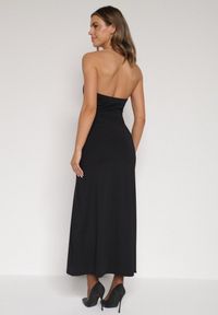 Born2be - Czarna Sukienka Koktajlowa z Dekoltem Halter i Odkrytymi Plecami Sewrina. Okazja: na wesele, na ślub cywilny. Typ kołnierza: dekolt halter. Kolor: czarny. Materiał: jedwab. Typ sukienki: proste. Styl: wizytowy #6