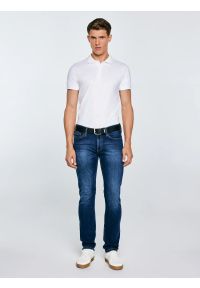 Big-Star - Jeansy męskie dopasowane granatowe Tobias 401. Okazja: na co dzień. Kolor: niebieski. Styl: klasyczny, casual #6