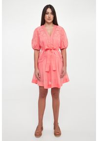 Twinset Milano - Sukienka z ramii z haftami TWINSET. Wzór: haft #2