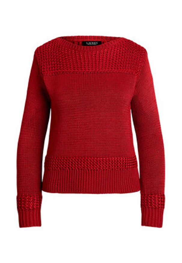 Lauren Ralph Lauren - LAUREN RALPH LAUREN Sweter 200909317006 Czerwony Relaxed Fit. Kolor: czerwony. Materiał: bawełna
