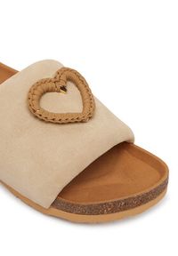 Love Moschino - LOVE MOSCHINO Klapki JA28363G0OIG5104 Beżowy. Kolor: beżowy. Materiał: zamsz, skóra #2
