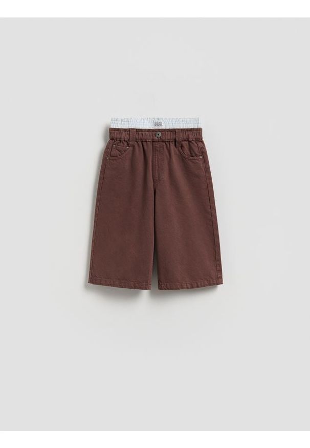 Reserved - Denimowe szorty - brązowy. Kolor: brązowy. Materiał: tkanina, bawełna