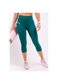 2SkIN - Damskie legginsy 3/4 Running zielone 2skin. Kolor: zielony. Sport: bieganie