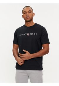 GANT - Gant T-Shirt Graphic 2003242 Czarny Regular Fit. Kolor: czarny. Materiał: bawełna