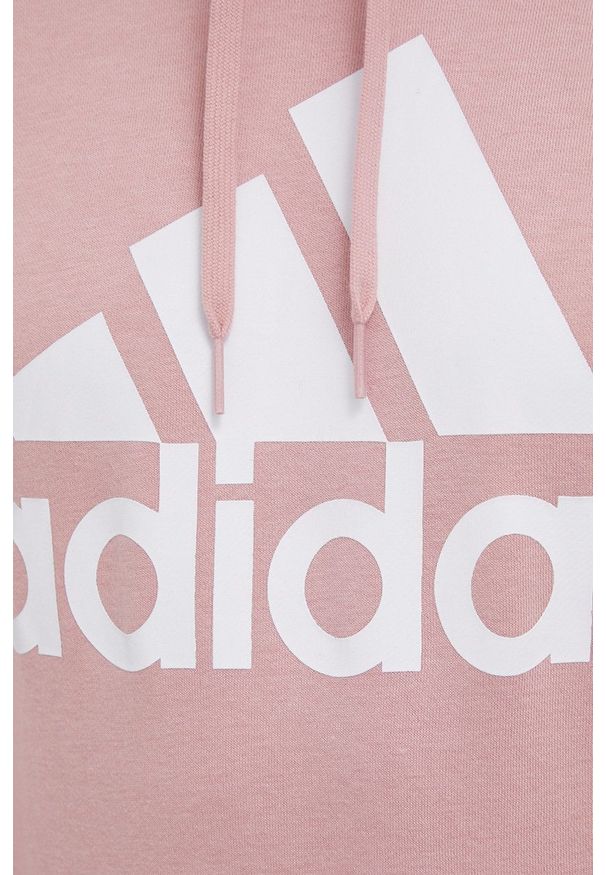 Adidas - adidas Bluza męska kolor różowy z kapturem z nadrukiem. Okazja: na co dzień. Typ kołnierza: kaptur. Kolor: różowy. Materiał: dzianina. Wzór: nadruk. Styl: casual