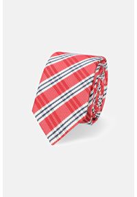 Lancerto - Krawat Czerwony w Kratę. Kolor: czerwony. Materiał: mikrofibra #1
