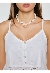 Big-Star - Top damski bawełniany haftowany biały Balbina 100. Kolor: biały. Materiał: bawełna. Długość rękawa: na ramiączkach. Wzór: haft. Sezon: lato. Styl: elegancki #6